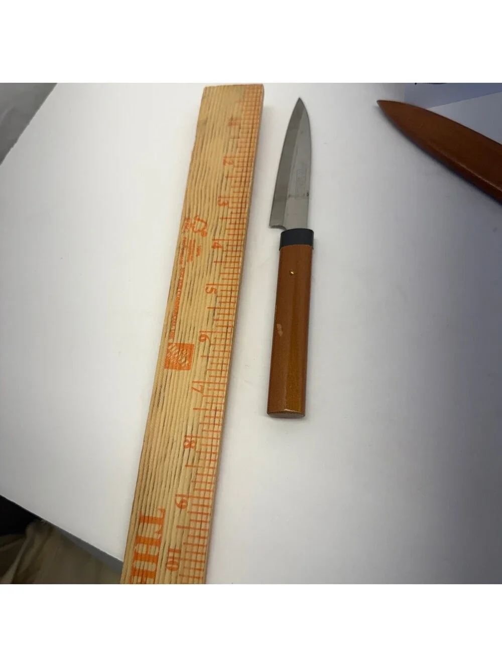 Vintage Suncraft 428‎ Stainless Steel Utility Knife with Wooden Sheath B-7